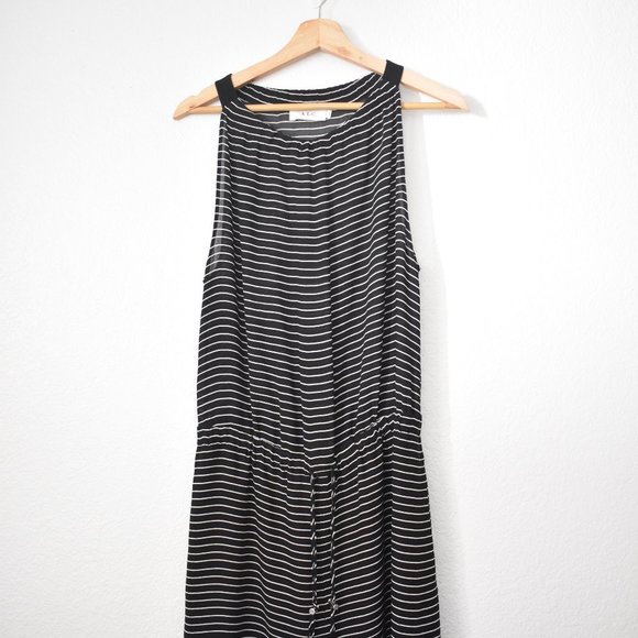 A.L.C Silk Striped Halter Neck Maxi Dress - Picture 9 of 14